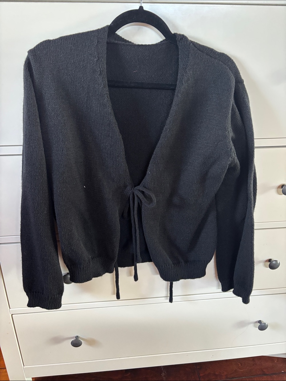Black Tie-Front Women’s Sweater Cardigan